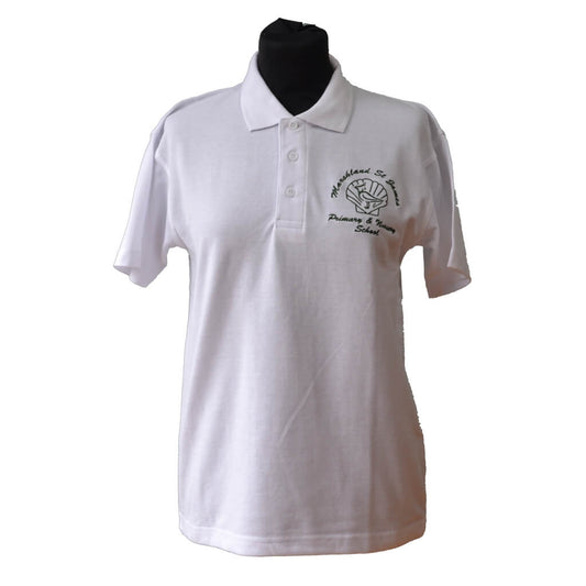 White Polo Shirt with Marshland Embroidery